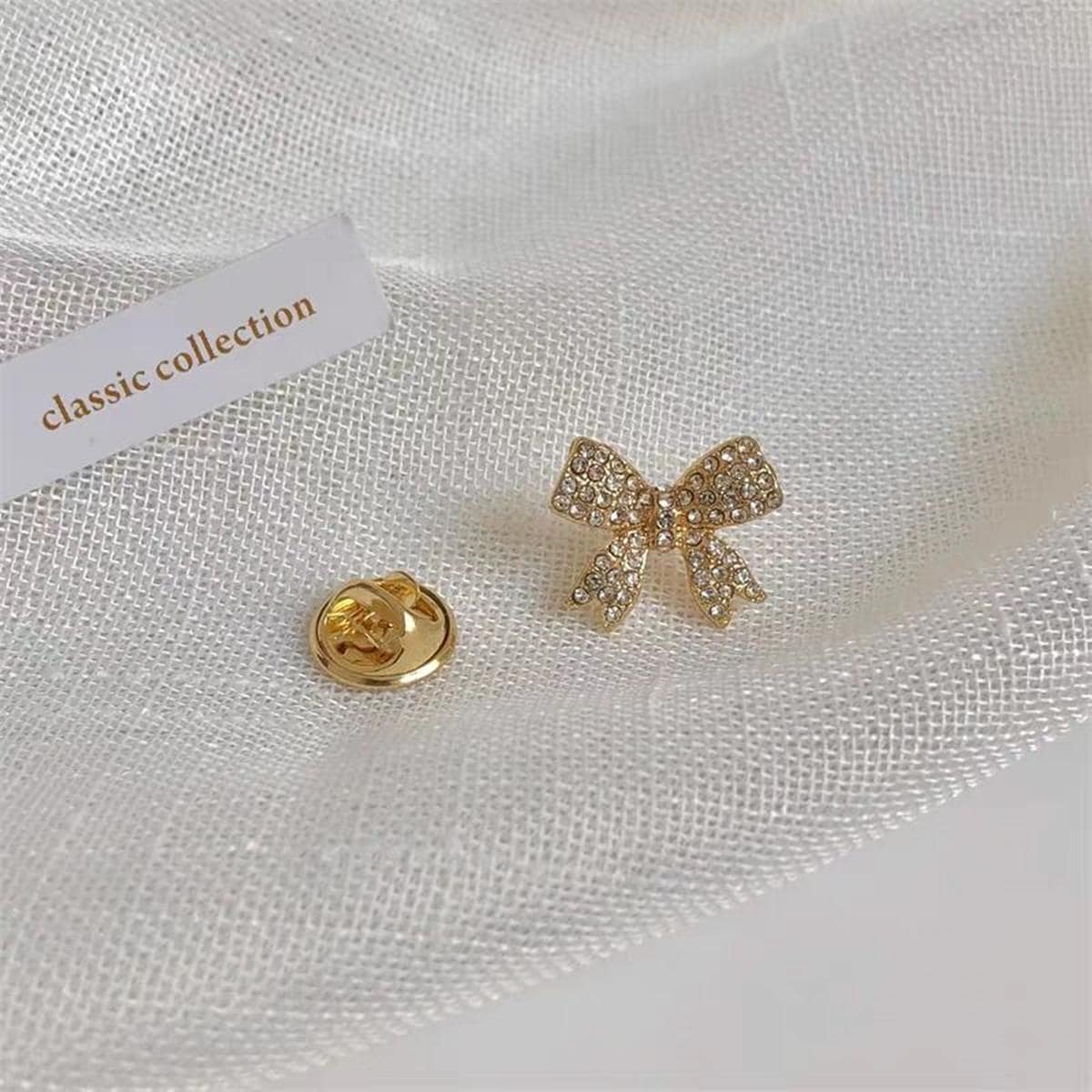 Rhinestone nơ thiết kế trâm - Vàng - Xem 1