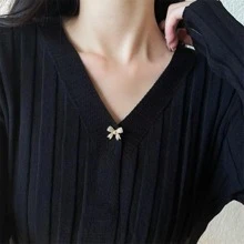 Rhinestone nơ thiết kế trâm - Vàng - Xem 3