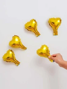 20pcs Solid Color Heart Shaped Decorative Balloon, Modern PE Balloon For Party Arrangement - Gold - View 3