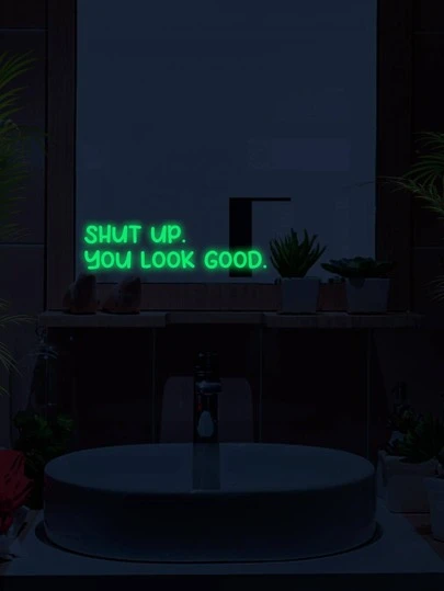 1 Pieza Adhesivo de pared que brilla en la oscuridad con gráfico de eslogan, Adhesivo de pared de PVC moderno para decoración del hogar, habitación, pegatinas, adhesivo de pared, calcomanía de vinilo para decoraciones del hogar, artículos de decoración de primavera para refrescar tu hogar, pegatinas de decoración de ramas, regalos de cumpleaños y graduación