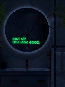 1Pc Slogan Graphic Glow In The Dark Wall Sticker, Modern Pvc Wall Decal For Home Decoration Room Stuff, Stickers, Wall Decal, Vinyl Decal For Home Decorations, Spring Decoration Items Refresh Your Home, Rama Decoration Stickers Gifts Birthday Graduation