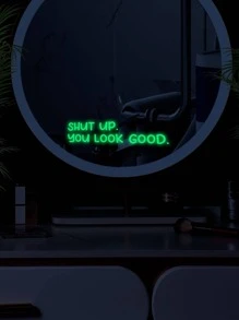 1Pc Slogan Graphic Glow In The Dark Wall Sticker, Modern Pvc Wall Decal For Home Decoration Room Stuff, Stickers, Wall Decal, Vinyl Decal For Home Decorations, Spring Decoration Items Refresh Your Home, Rama Decoration Stickers Gifts Birthday Graduation