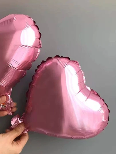10pcs Solid Color Heart Shaped Decorative Balloon, Modern PE Balloon For Party Arrangement,