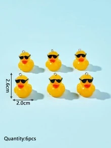 6入組/套鴨子DIY吊墜 - 彩色 - 查看 3