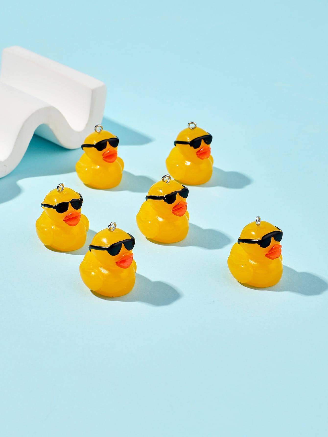 6入組/套鴨子DIY吊墜 - 彩色 - 查看 1