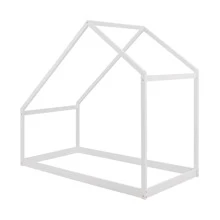 MERAX Twin Size Wooden House Bed - White - View 4