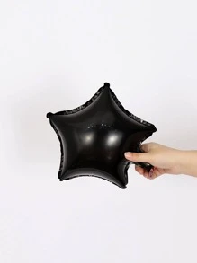 10 quả bóng bay trang trí hình ngôi sao màu trơn, bóng bay PE hiện đại dùng để trang trí tiệc, - màu đen - Xem 2