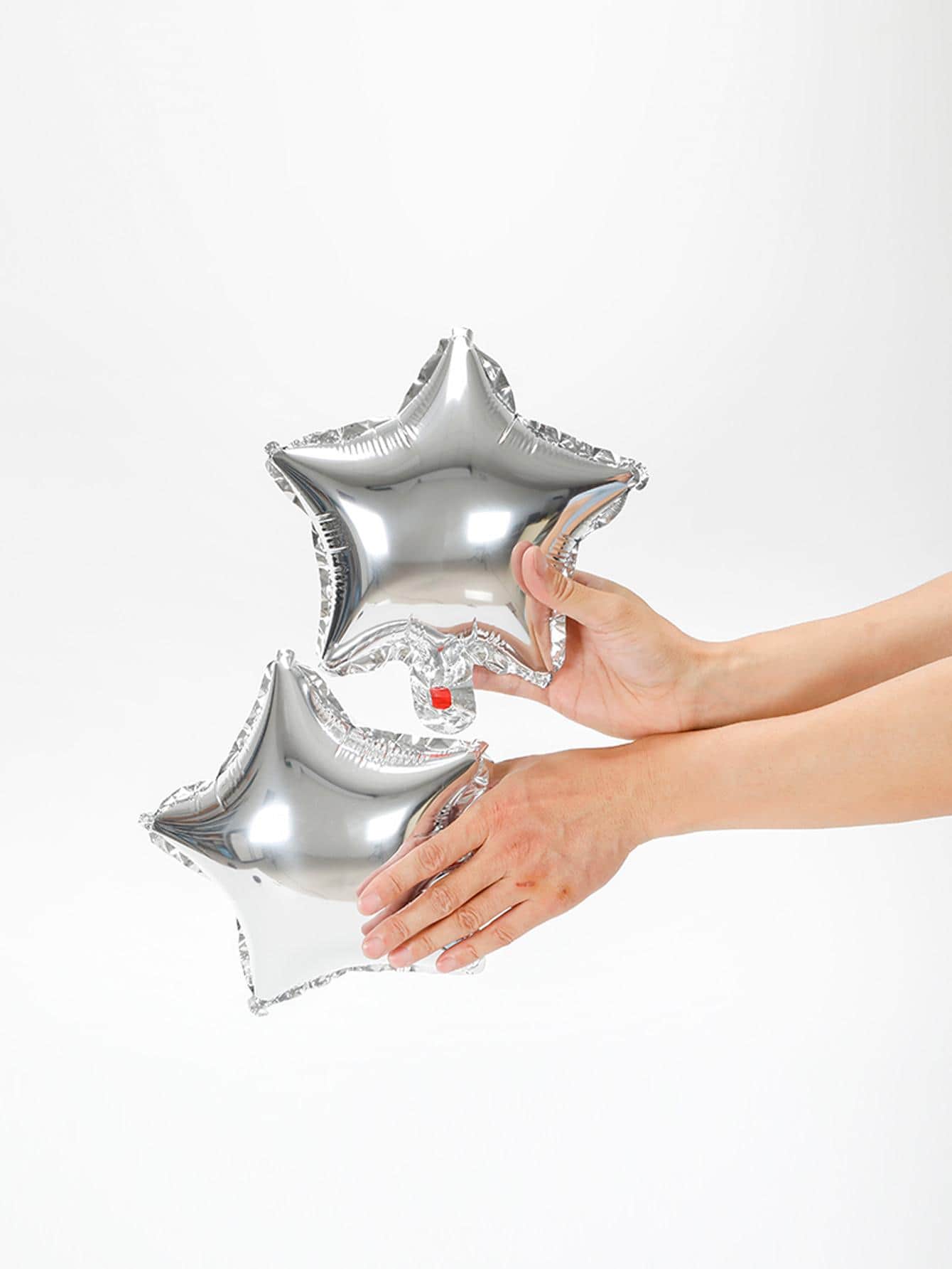 10 quả bóng bay trang trí hình ngôi sao màu trơn, bóng bay PE hiện đại dùng để trang trí tiệc, - Bạc - Xem 1