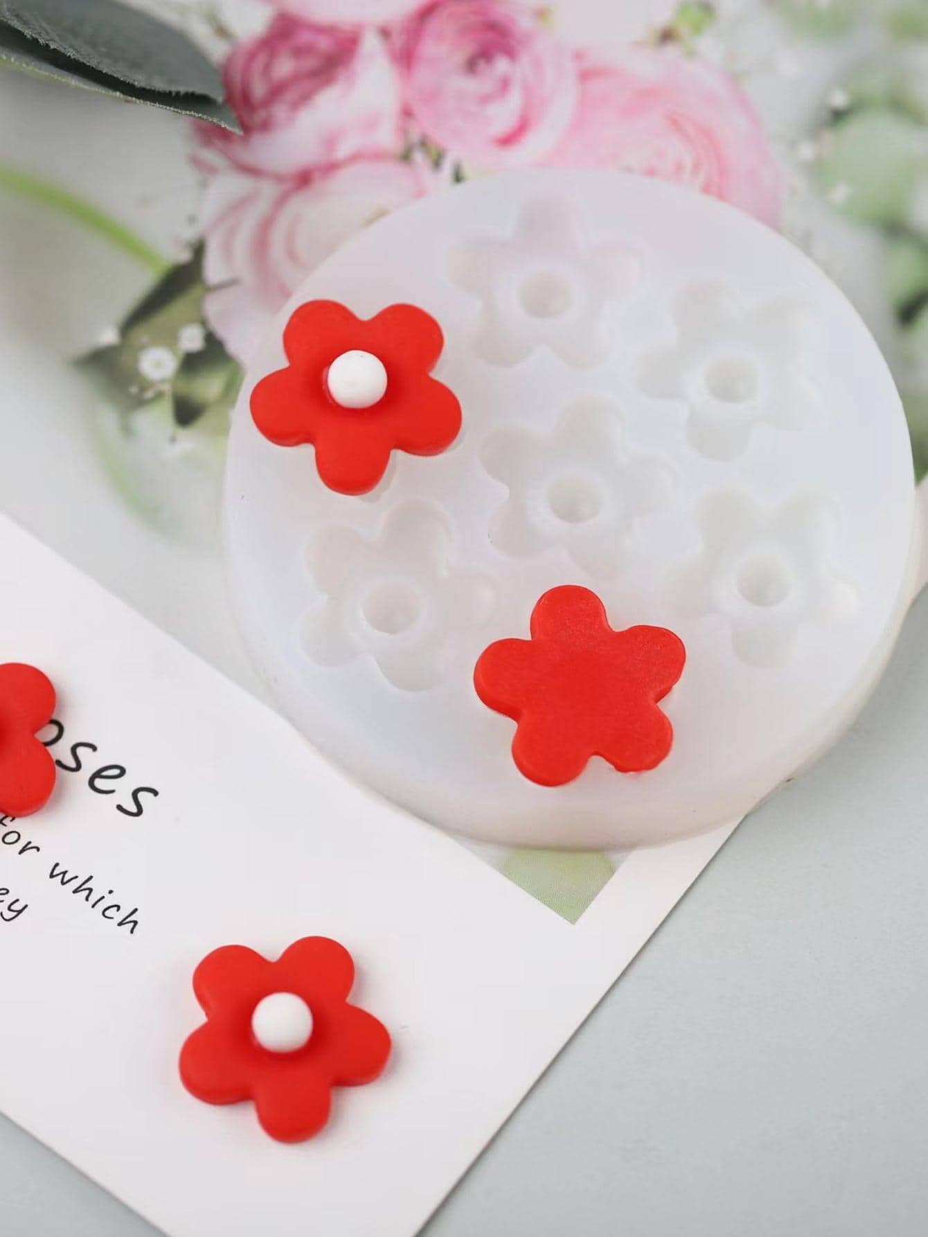 1入組花朵設計DIY矽膠現代矽膠模具 - 白色 - 查看 1
