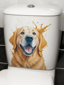 1入組PVC馬桶蓋創意波點圖案防水可拆卸馬桶凳馬桶貼紙 - 彩色 - 查看 4