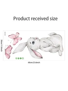 1 pieza Adhesivo de pared con estampado de conejo, Vinilo de pared moderno PVC para decoración del hogar, Pegatinas, Vinilo decorativo, Artículos de decoración de primavera para refrescar tu hogar, Pegatinas de decoración de festivales, regalos de cumpleaños y graduación