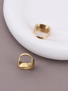 1pc Stainless Steel Bottle Opener Ring - Gold - View 3