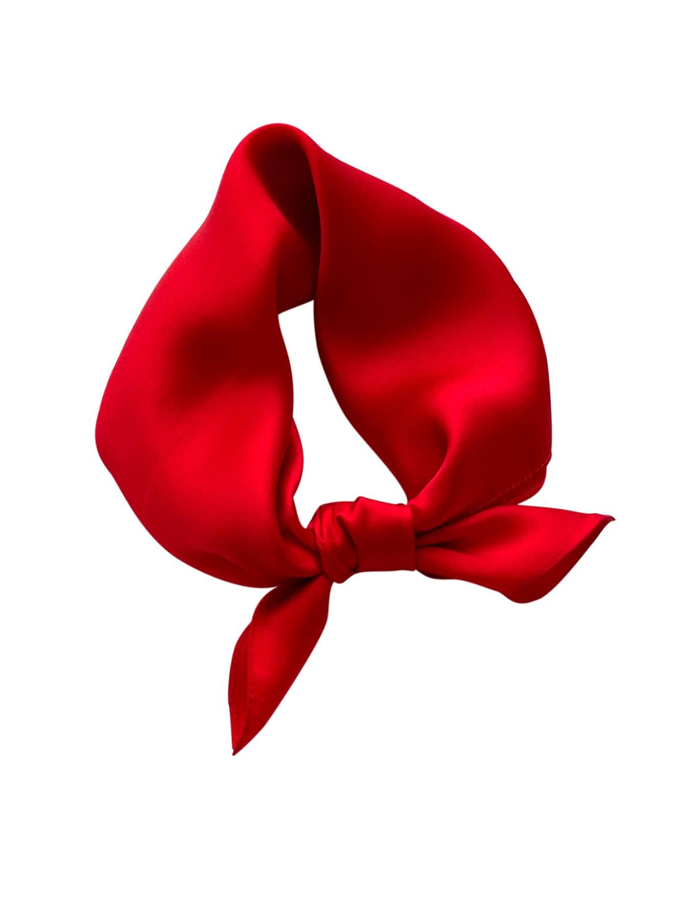 Khăn rằn lụa tối giản chắc chắn - Đỏ - Xem 1