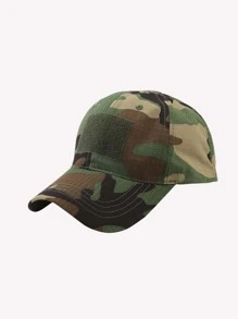 1頂綠色美式迷彩魔術貼調節戶外單車運動棒球帽