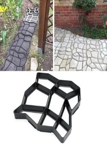 Khuôn lát đường bê tông bằng gạch nhựa DIY 35cm Khuôn xi măng đá lát đường tái sử dụng DIY Khuôn lát đường thủ công Máy lát đường - màu đen - Xem 3
