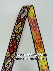 1卷幾何樣式DIY織帶 - 黑色 - 查看 6