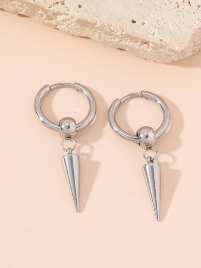 Orecchini pendenti con ciondolo geometrico da uomo alla moda e popolare 1pz, gioielli in acciaio inossidabile per gioielli regalo e per look elegante