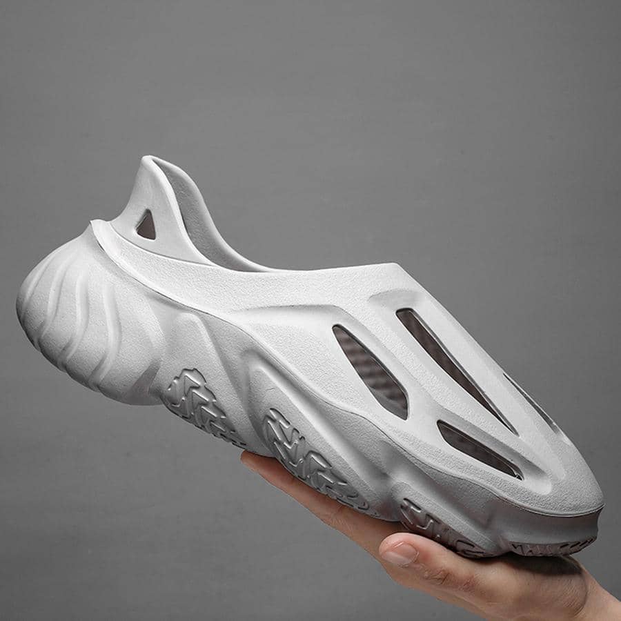 Men Cut Out Clogs, Grey Outdoor EVA Vented Clogs - Grey - View 1