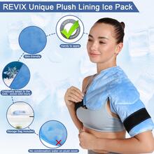 REVIX Ice Pack Shoulder Wrap To Relieve Discomfort, Reusable Shoulder Cold Compress Compression Brace To Relax, Multi-Purpose Reusable, Cooling Ice Pack In Summer, Warmth In Winter, Home Outdoor - Blue - View 2