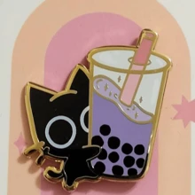 Gato Detalhe Beber Desenho Broches