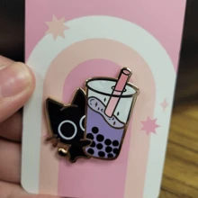 Gato Detalhe Beber Desenho Broches