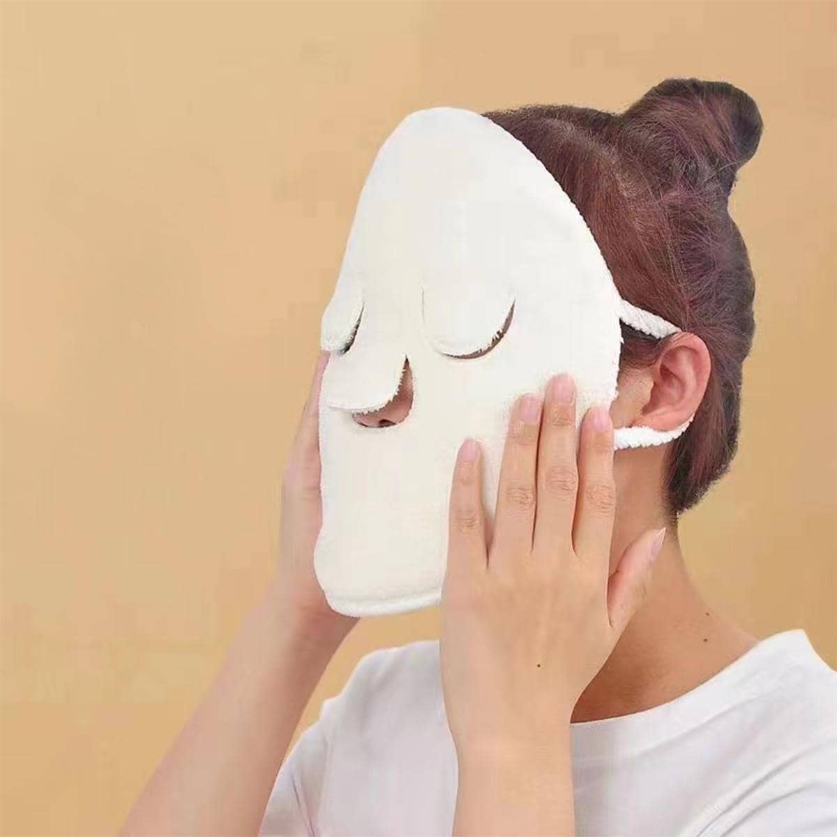 1 chiếc khăn mặt rắn - trắng - Xem 1