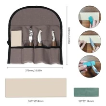 木雕工具套裝,桃木柄雕刻刀,木工勺鑿,手工木切刀,刨床和曲柄刀刃工具 - 紅木色 - 查看 9