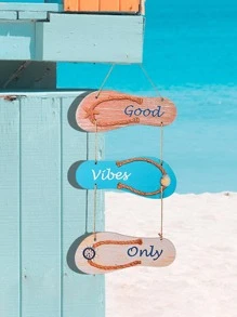 1入組拖鞋設計木頭掛飾 - 彩色 - 查看 1