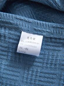 1pc Geometric Pattern Blanket - Navy Blue - View 4