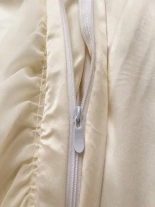 Bow Embroidered Ruffle Trim Duvet Cover Set Without Filler