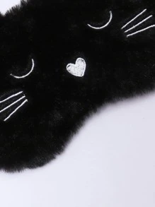 1 pieza Antifaz para dormir de diseño de gato lindo hecho de poliéster para el hogar, dormitorio, viajes, oficina, escuela, útiles escolares - Multicolor - Ver 2