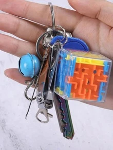 1入組塑膠啟示教育性創意透明3D迷宮立方體設計益智玩具適用於家庭 - 彩色 - 查看 2