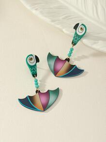 1 对时尚、可爱、清新的彩色雨伞耳环，适合女性日常、派对、约会、庆祝和节日 - 彩色 - 查看 4