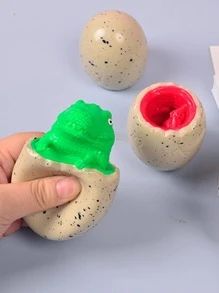 1入組TPR橡膠擠壓創意恐龍和雞蛋設計捏捏樂玩具適用於兒童 - 彩色 - 查看 4