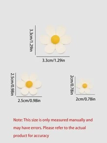 3入組花朵形狀龍頭角防塵塞 - 彩色 - 查看 2