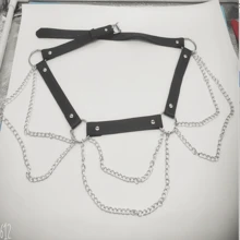 1pc Women Ring Linked Chain Decor Punk Chain Belt, For Decoration Sexy Halloween Summer, School Fall, Autumn, Halloween