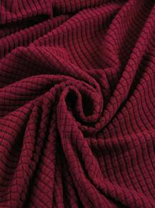 1 件新品無扶手蒲團罩彈性沙發床套保護套彈性功能豐富紋理高氨綸小格子提花織物蒲團罩,可機洗 - 酒紅色 - 查看 6