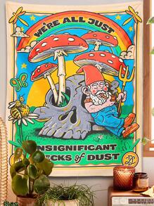 1pc Mushroom Pattern Tapestry, Colorful Creative Soft Wall Blanket For Home Decor - Multicolor - View 2