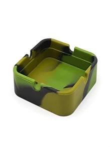 1 gói Gạt tàn hình vuông phát sáng trong bóng tối, Gạt tàn silicon tại nhà màu be - Màu be - Xem 4