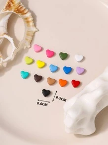 20入組時尚彩色愛心設計DIY珠子適合女士男士DIY首飾製作 - 彩色 - 查看 6