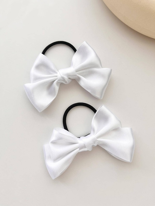 2pcs Women Bow Decor Fashion Hair Tie For Hair Decoration For Back To School Cute Valentine's Day Ponytail Holders Hair Elastics Hair Rubber Bands Scrunchies Hair Rope Elastic Hair Tie