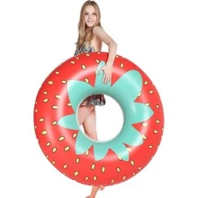 Jasonwell Inflatable Pool Float Strawberry Giant Pool Floats Tube Rafts With Fast Valves Summer Beach Swimming Pool Lounge Decorations Toys For Adults - Multicolor - View 2