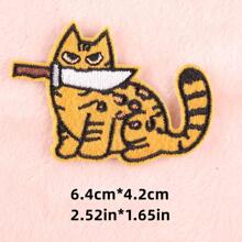 3 cái Cat Designs Miếng dán sắt, Polyester đầy màu sắc được may trên miếng vá - Nhiều màu - Xem 3