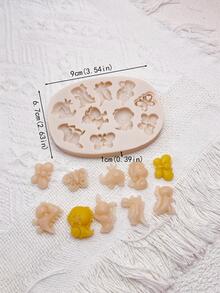 1 件蝴蝶和恐龙形状硅胶模具，用于 DIY 工艺品制作粘土、树脂、环氧树脂装饰品 - 米色 - 查看 2