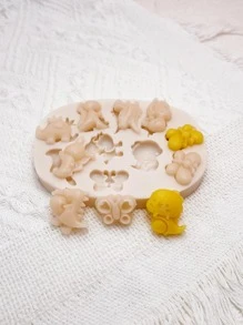 1 件蝴蝶和恐龙形状硅胶模具，用于 DIY 工艺品制作粘土、树脂、环氧树脂装饰品 - 米色 - 查看 1