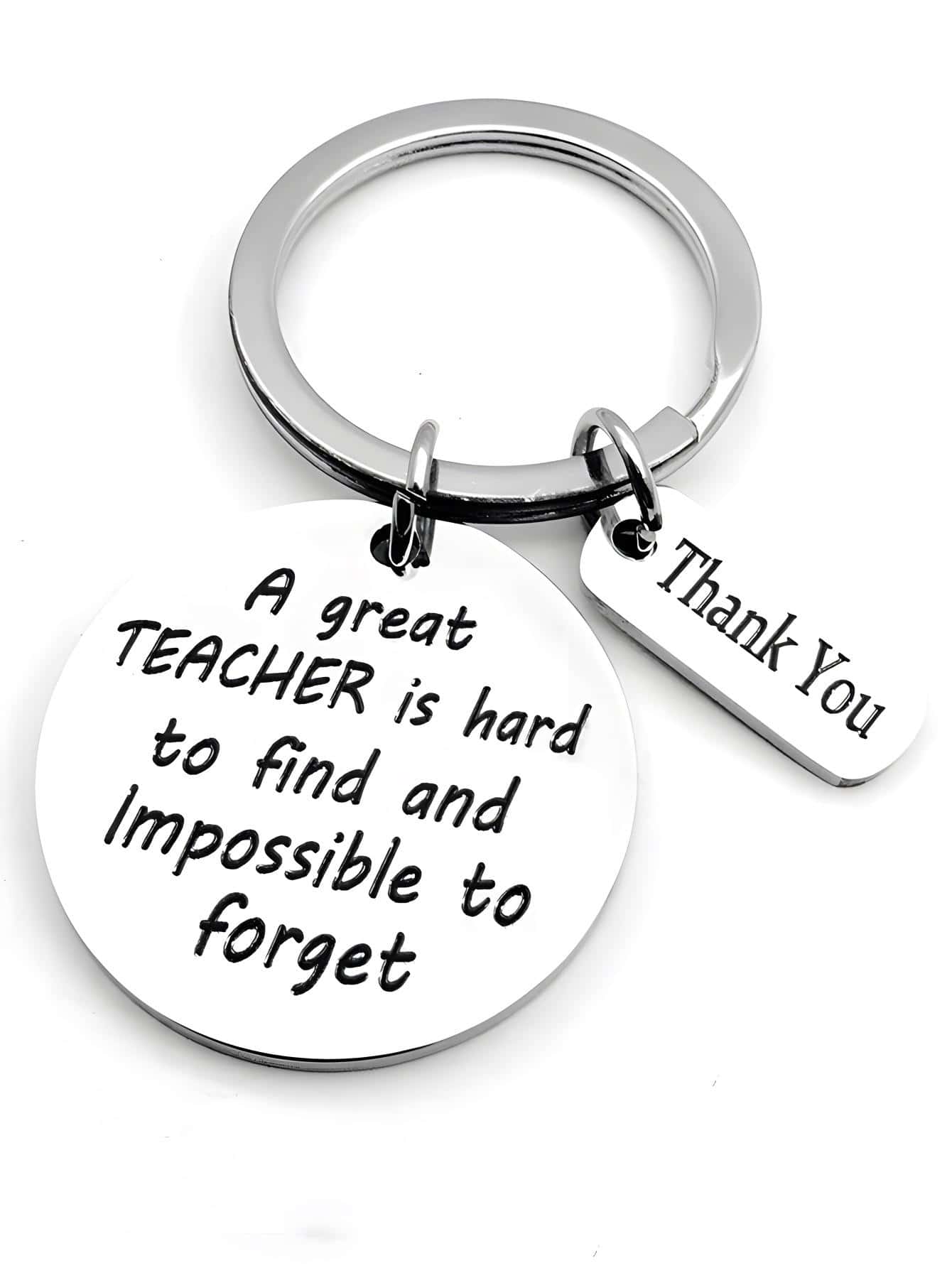 1入組女士標語圖案圓形吊飾創意鑰匙圈適用於教師節禮品 - 彩色 - 查看 1