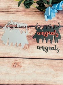 1入組人物設計切割銀不銹鋼切割模版 - 銀色 - 查看 1