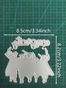 1入組人物設計切割銀不銹鋼切割模版 - 銀色 - 查看 4