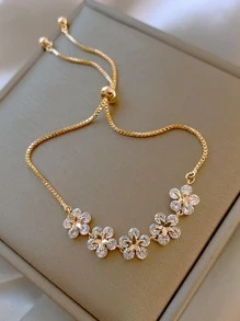 HOTNICE 方晶锆石花朵装饰手链 情人节、妈妈、母亲、母亲节、礼物 - 花朵 - 查看 2