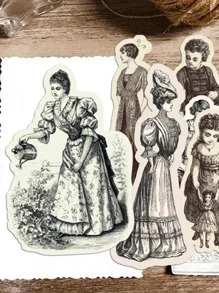 49 piezas con estampado de figura vintage papel para DIY - Multicolor - Ver 4